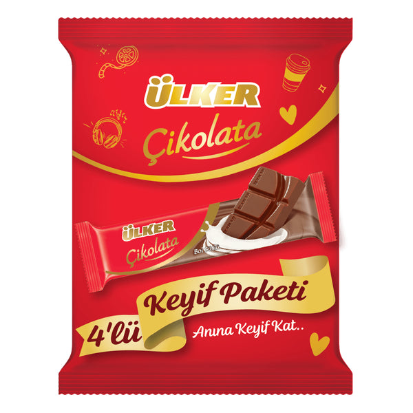 ULKER 4PACK CHOKLAD BAR 4luX36grX24