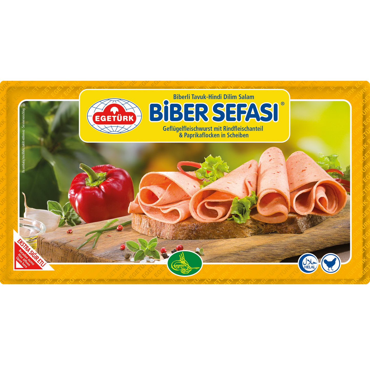 Egeturk Skivad Nött salami med Paprika 16 X 150g