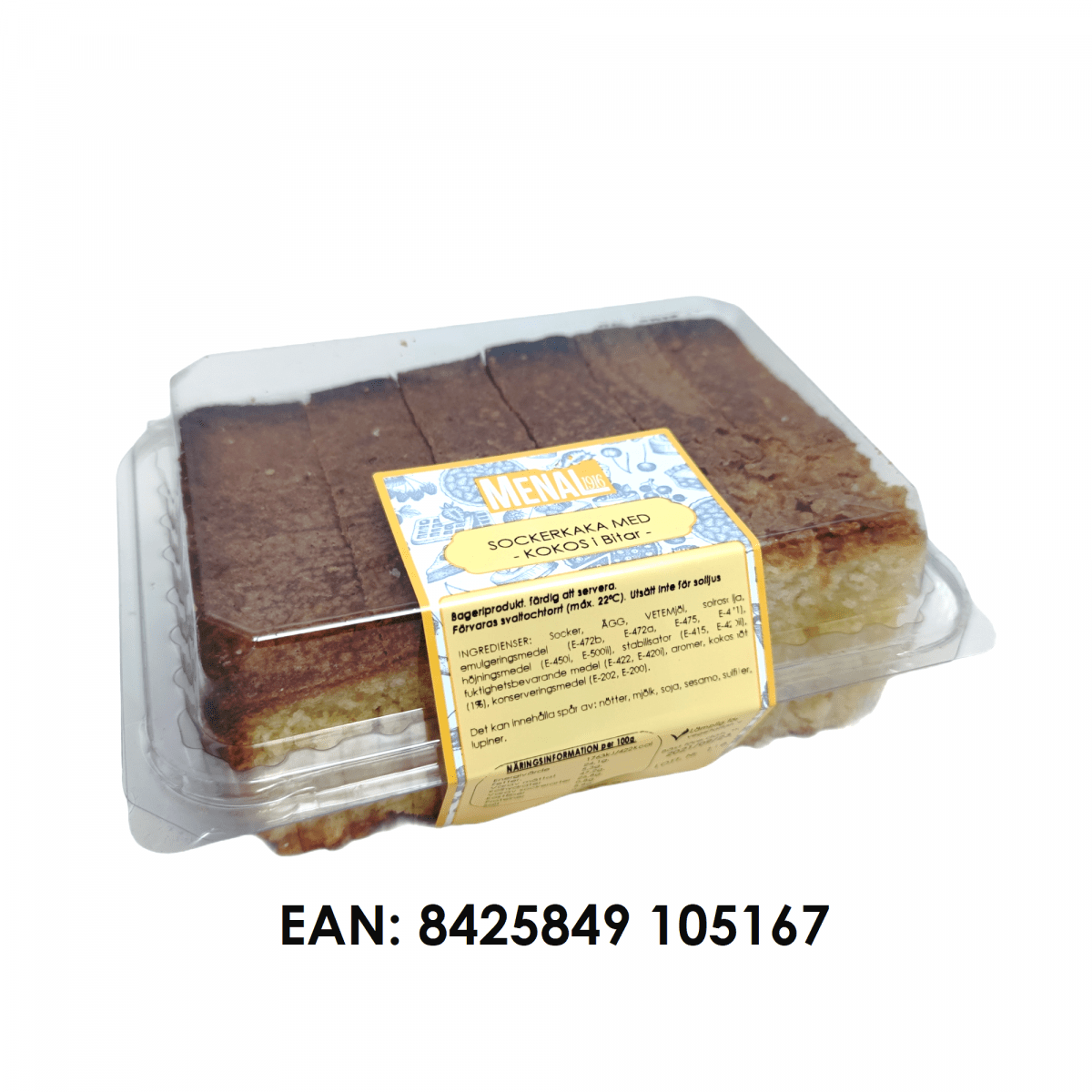 MENAL SOCKERKAKA I BITAR KOKOS 400grX7st