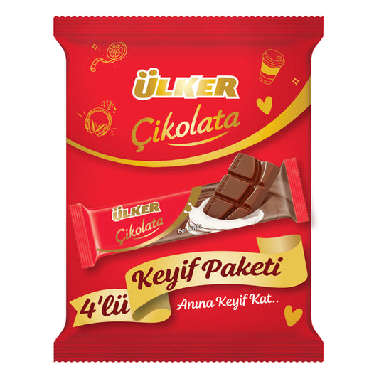 ULKER 4PACK CHOKLAD BAR 4luX36grX24