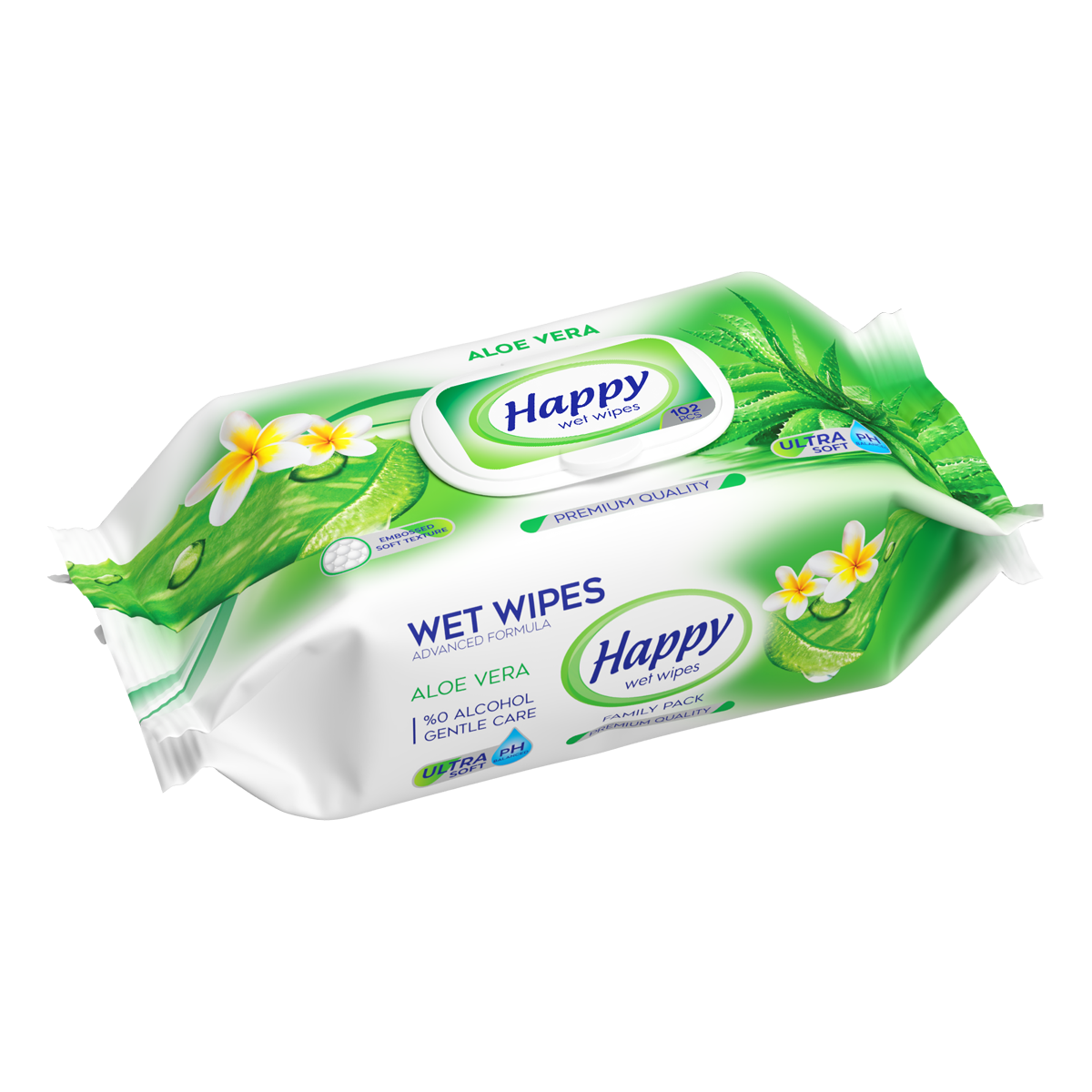 Happy Våtservetter Aloe Vera Family pack 24st