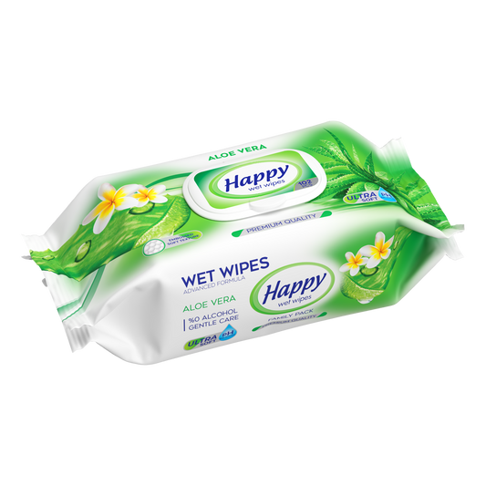 Happy Våtservetter Aloe Vera Family pack 24st